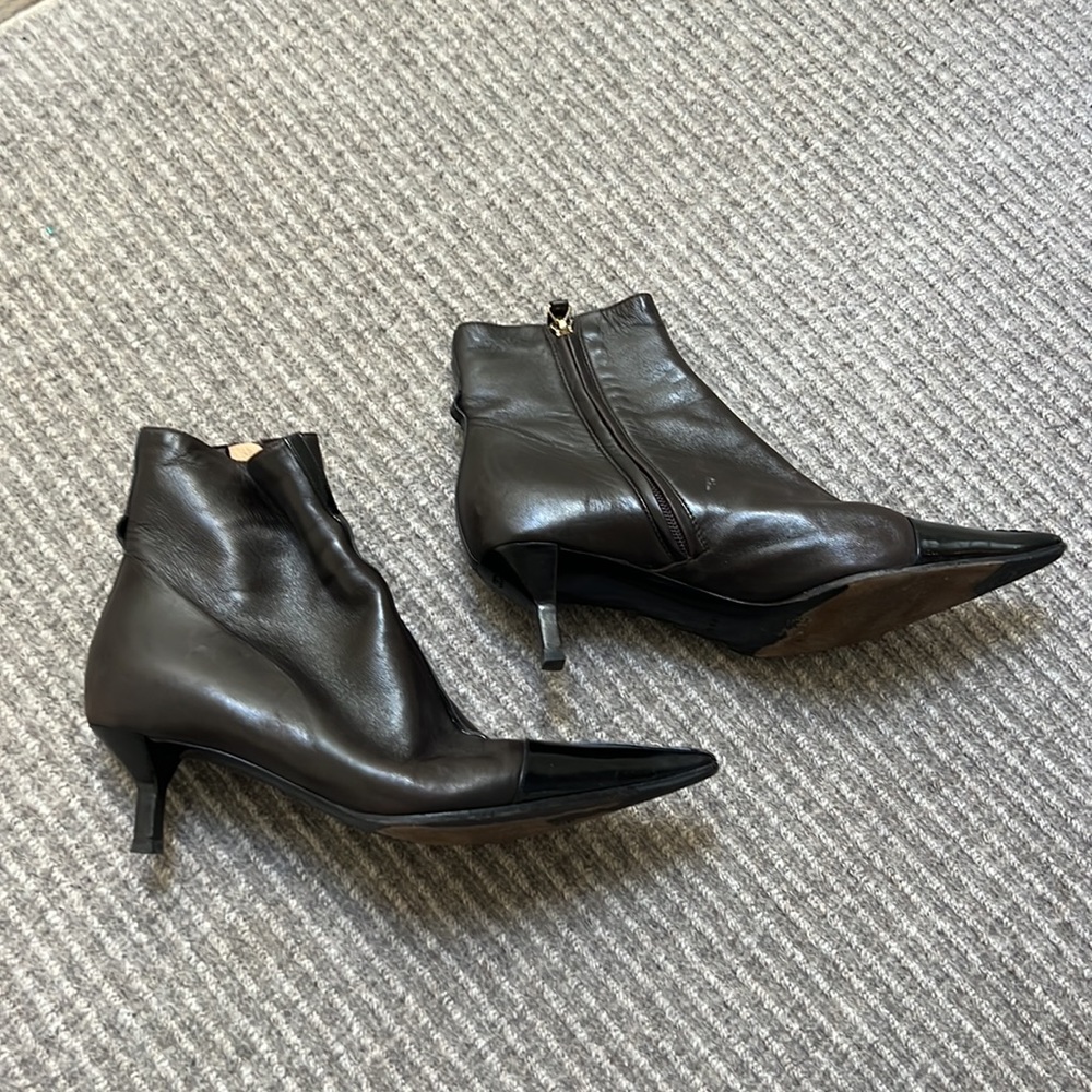Vintage Chanel Brown Leather Bootie - Picture 3 of 16